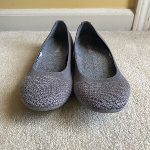 Allbirds Tree Breezer Womens Point Knit Flats Sz 6 Gray Slip On Ballet Washable